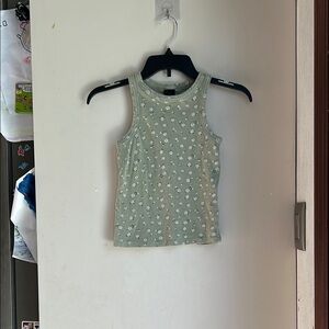 Kids Green Floral Tank Top